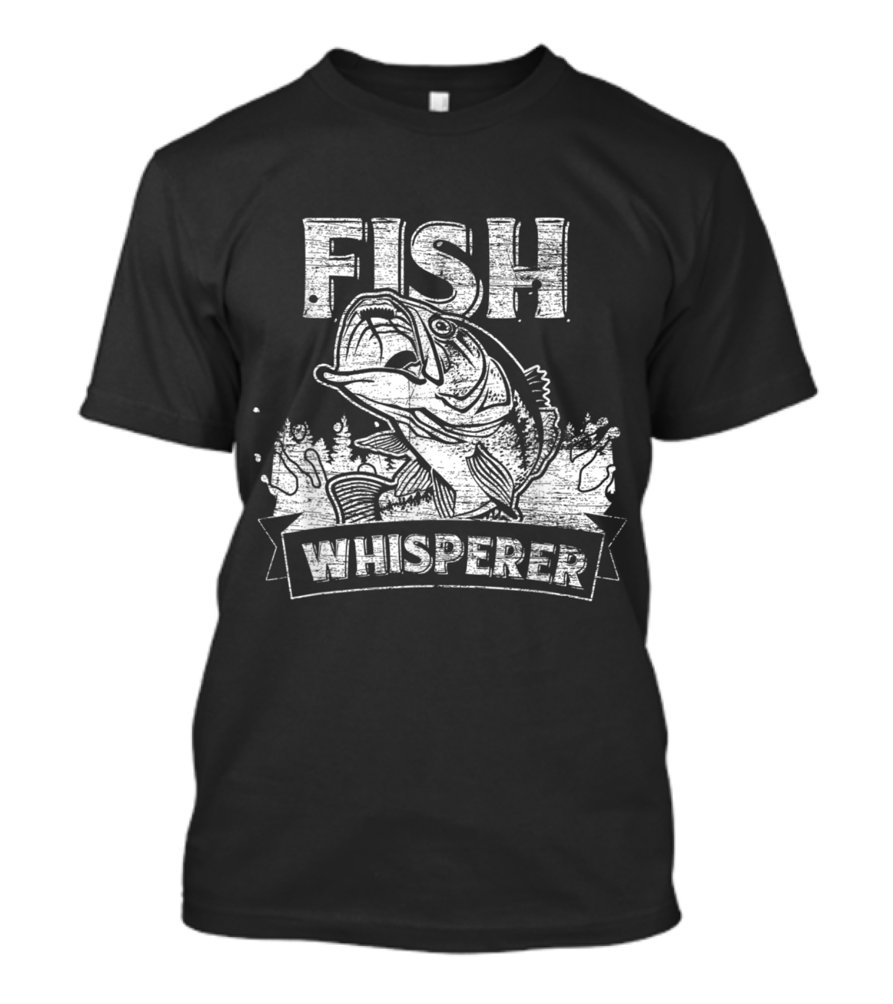 Fish Whisperer Vintage Bass Splash Fishing T-Shirt