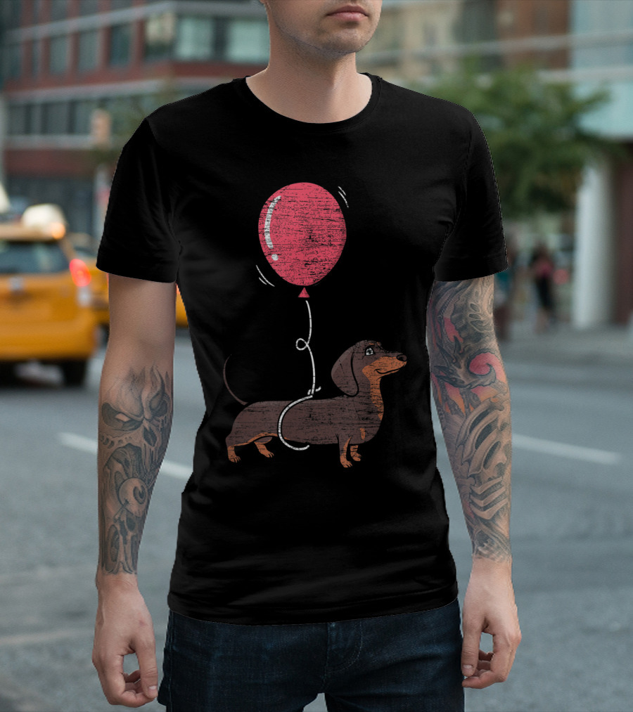 Dachshund With Red Balloon T-Shirt