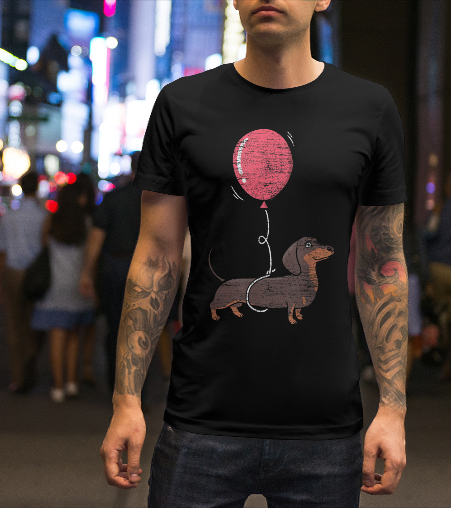 Dachshund With Red Balloon T-Shirt
