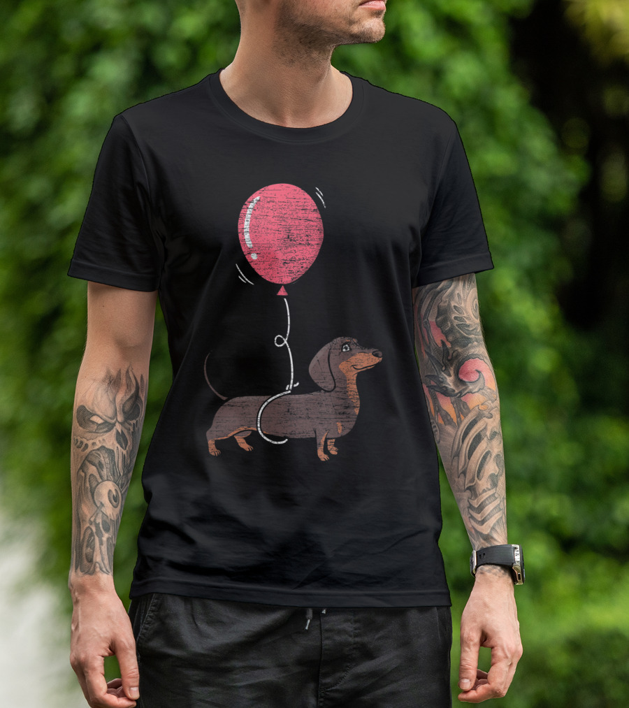 Dachshund With Red Balloon T-Shirt