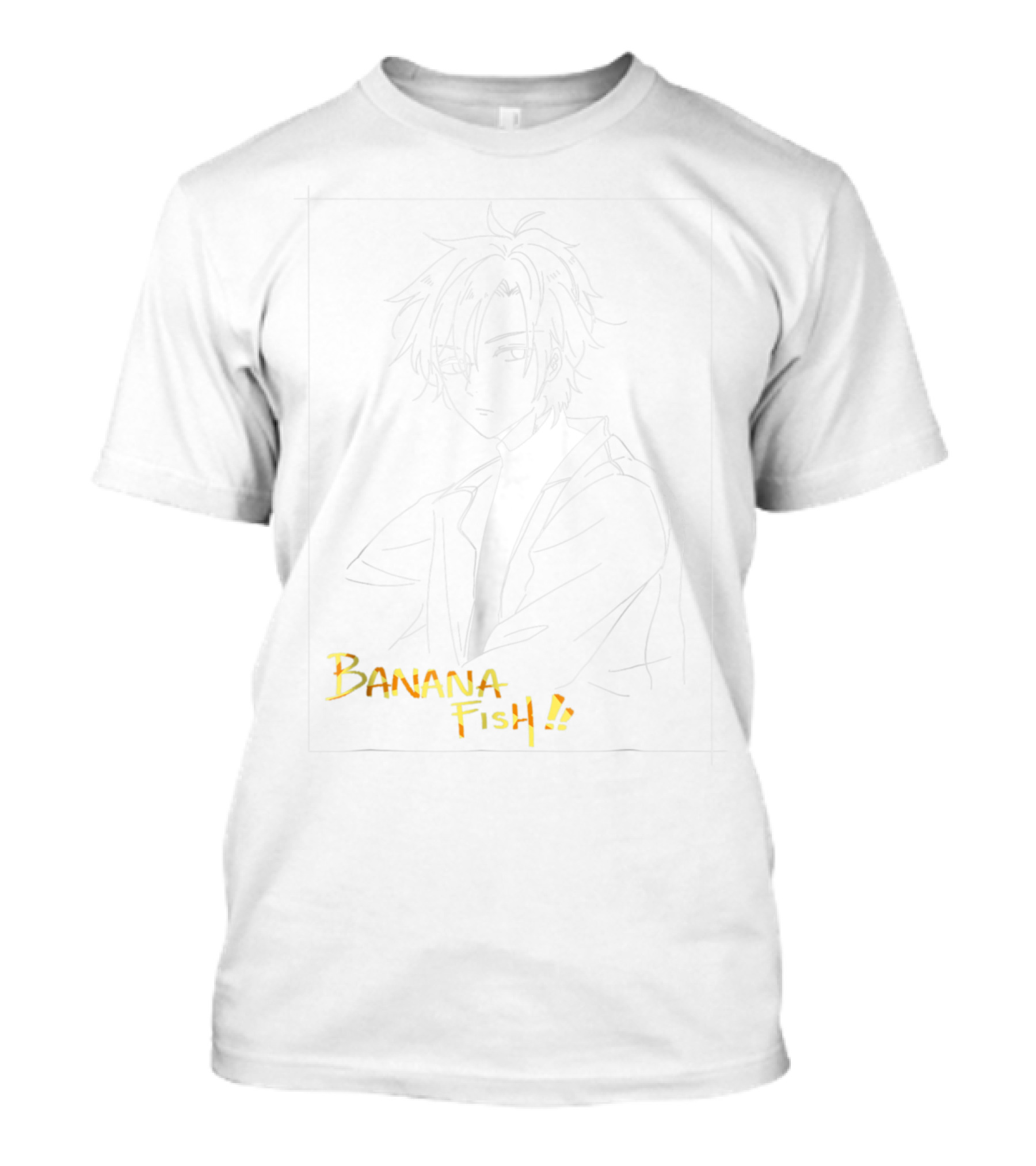 Banana Fish Ash Lynx Anime Sketch Outline T-Shirt