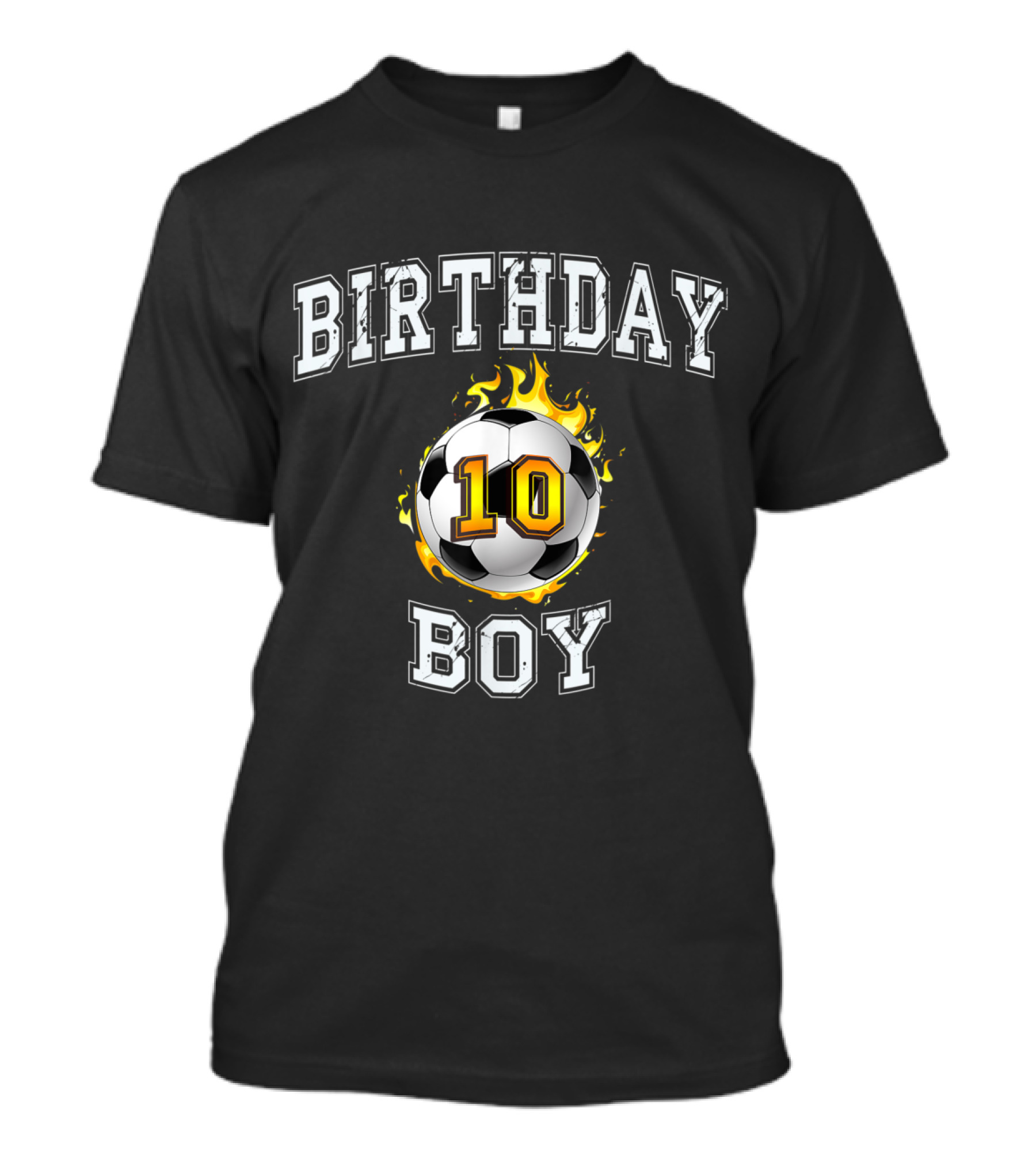 Birthday Boy Soccer 10th Flame Soccer Ball T-Shirt