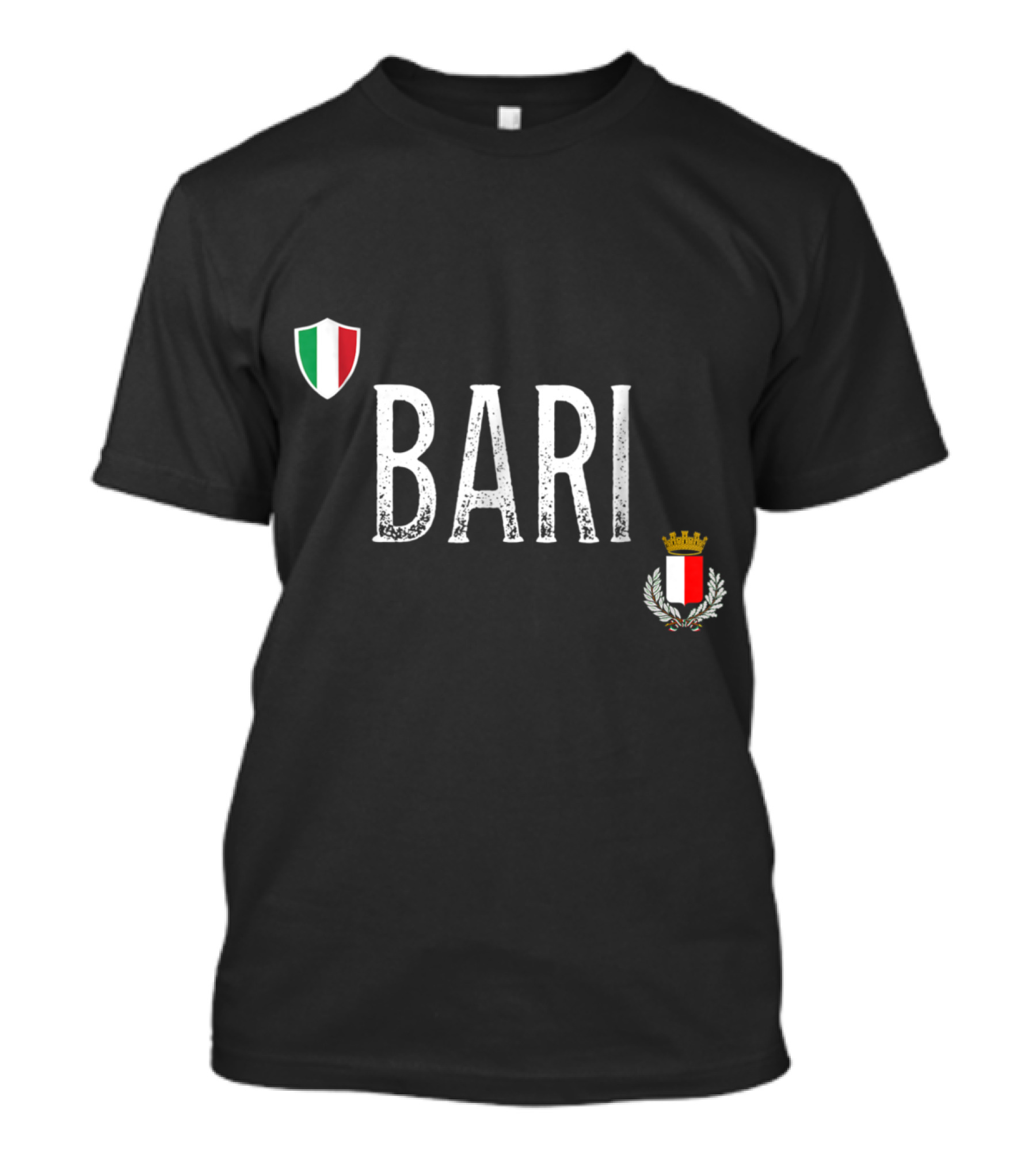 Bari Italy Shield Emblem With Italian Flag And Crowned Coat Of Arms T-Shirt