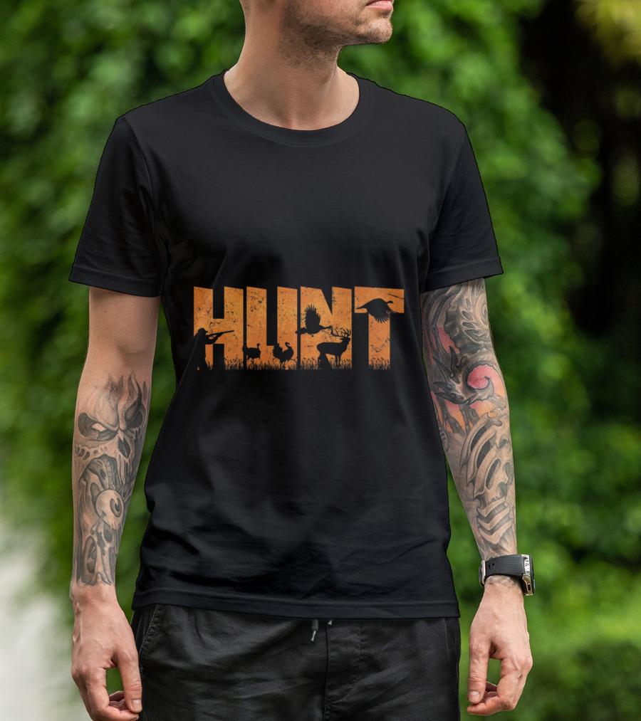 Hunt Silhouette With Deer, Turkey, And Pheasant T-Shirt