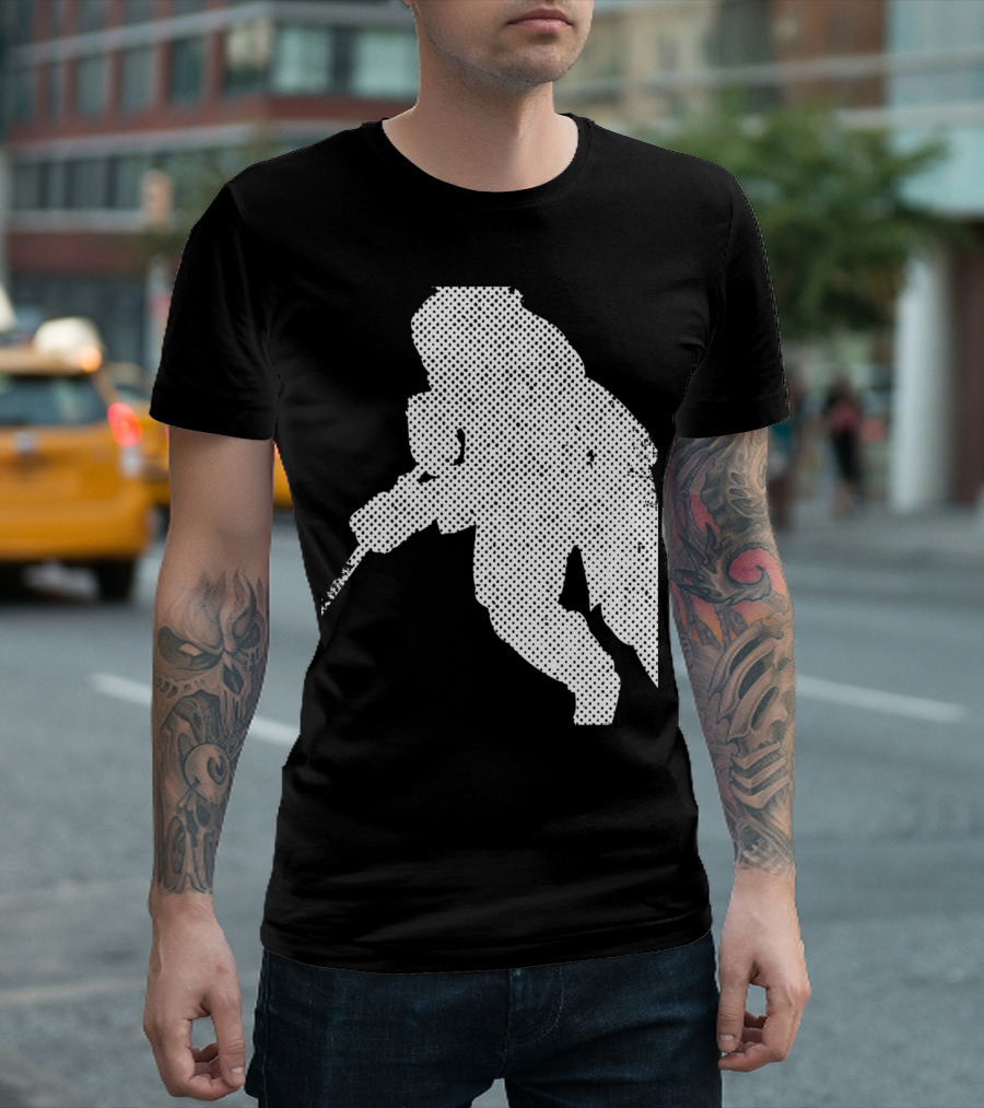 Defenseman Dare You to Cross Hockey Player Silhouette Challenge T-Shirt