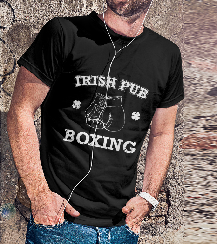 Irish Pub Boxing Gloves With Clover Icons T-Shirt