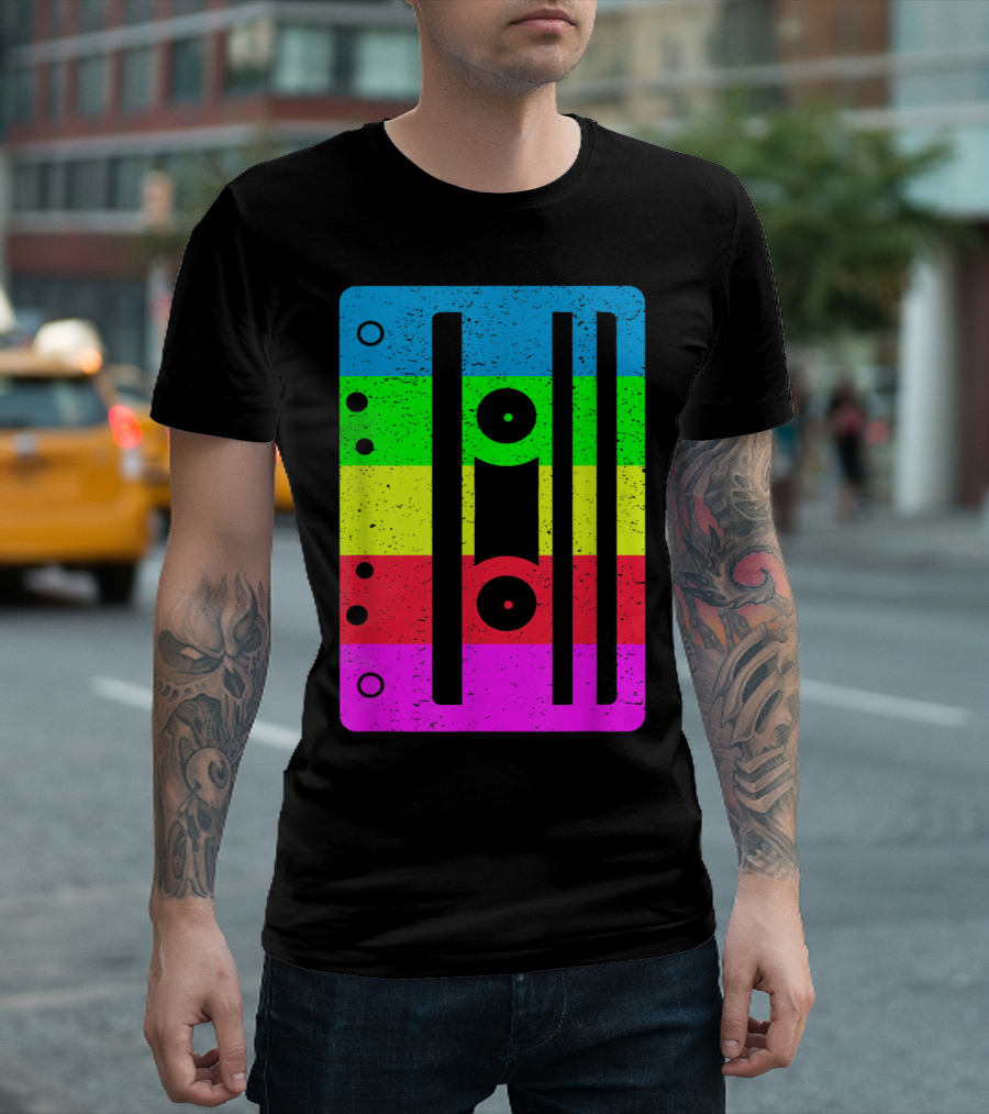 Retro Rainbow Cassette Tape Love T-Shirt