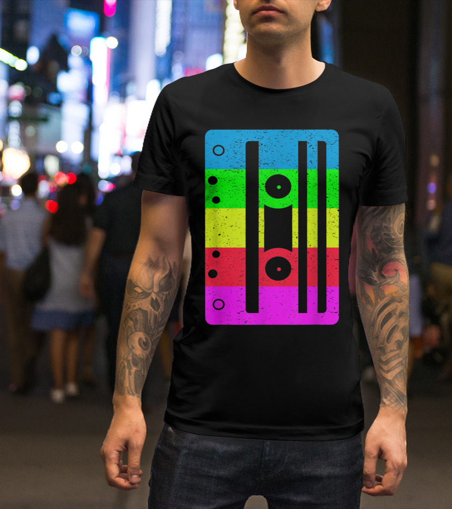 Retro Rainbow Cassette Tape Love T-Shirt