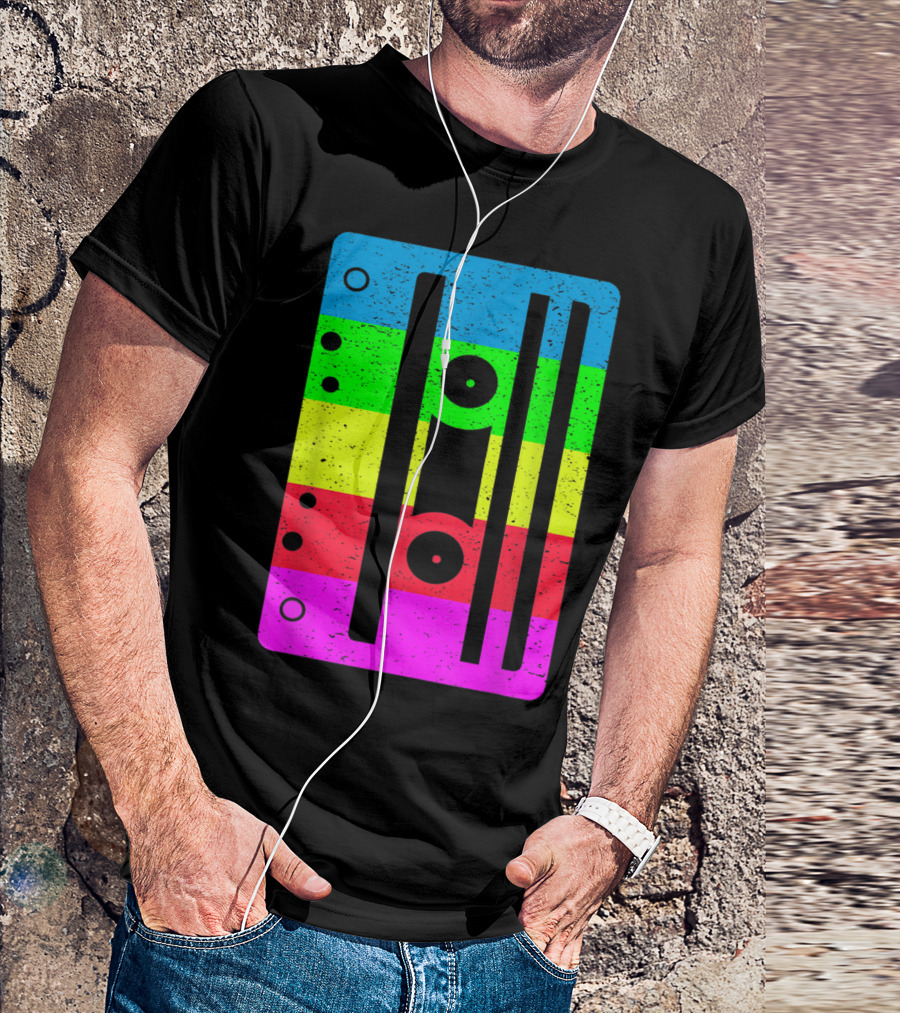 Retro Rainbow Cassette Tape Love T-Shirt