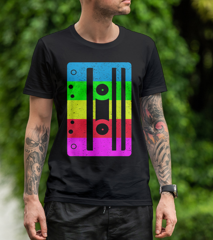 Retro Rainbow Cassette Tape Love T-Shirt