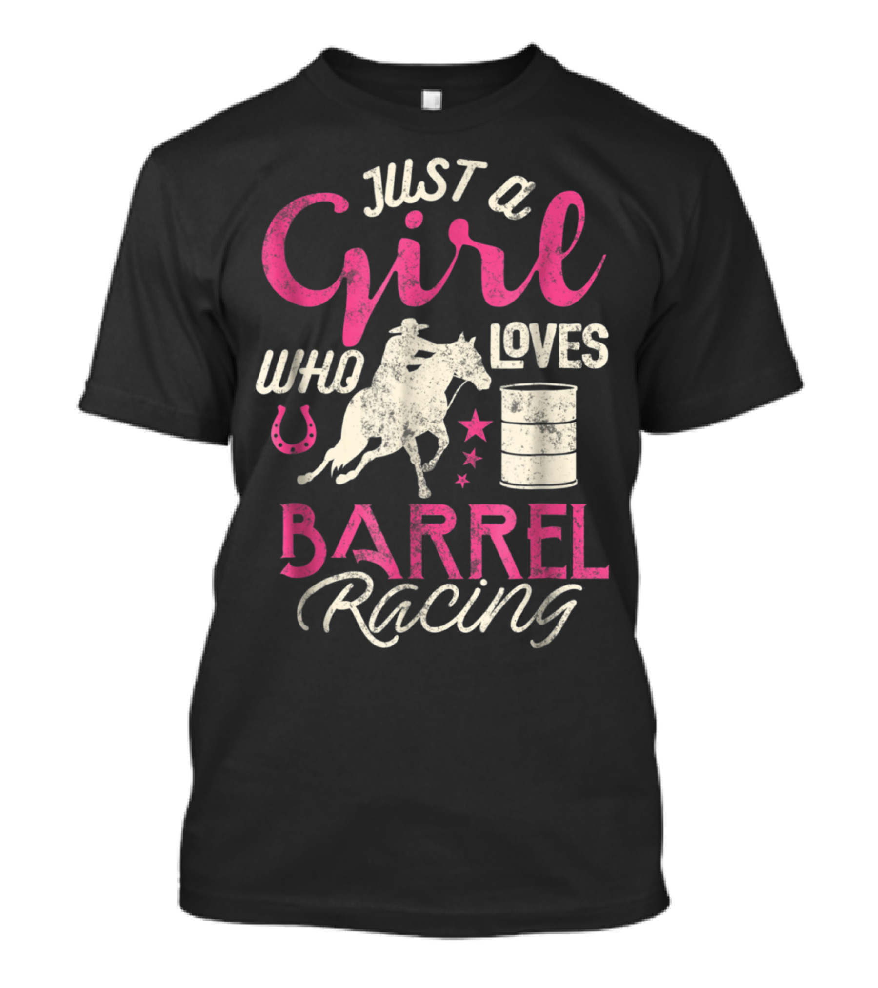 Just A Girl Who Loves Barrel Racing Rider Horse Barrel Stars T-Shirt