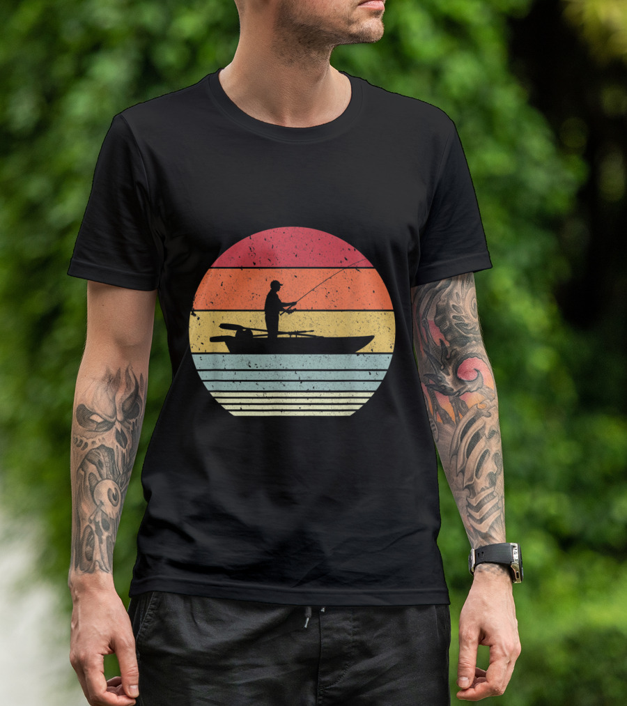 Vintage Sunset Fishing T-Shirt