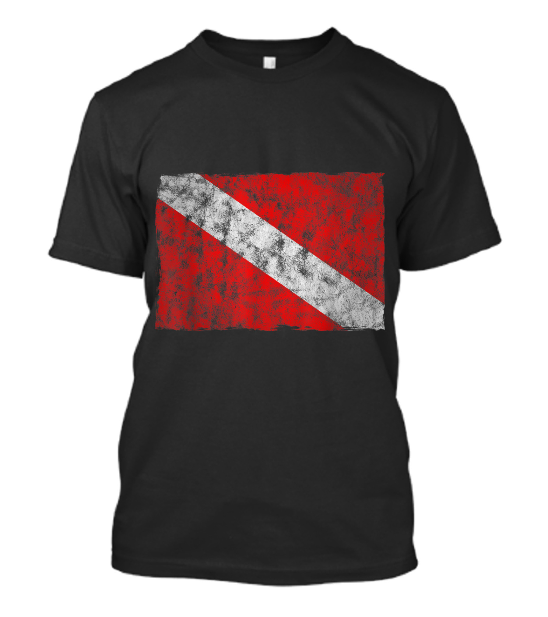 Diver Down Flag Distressed Scuba Diving T-Shirt