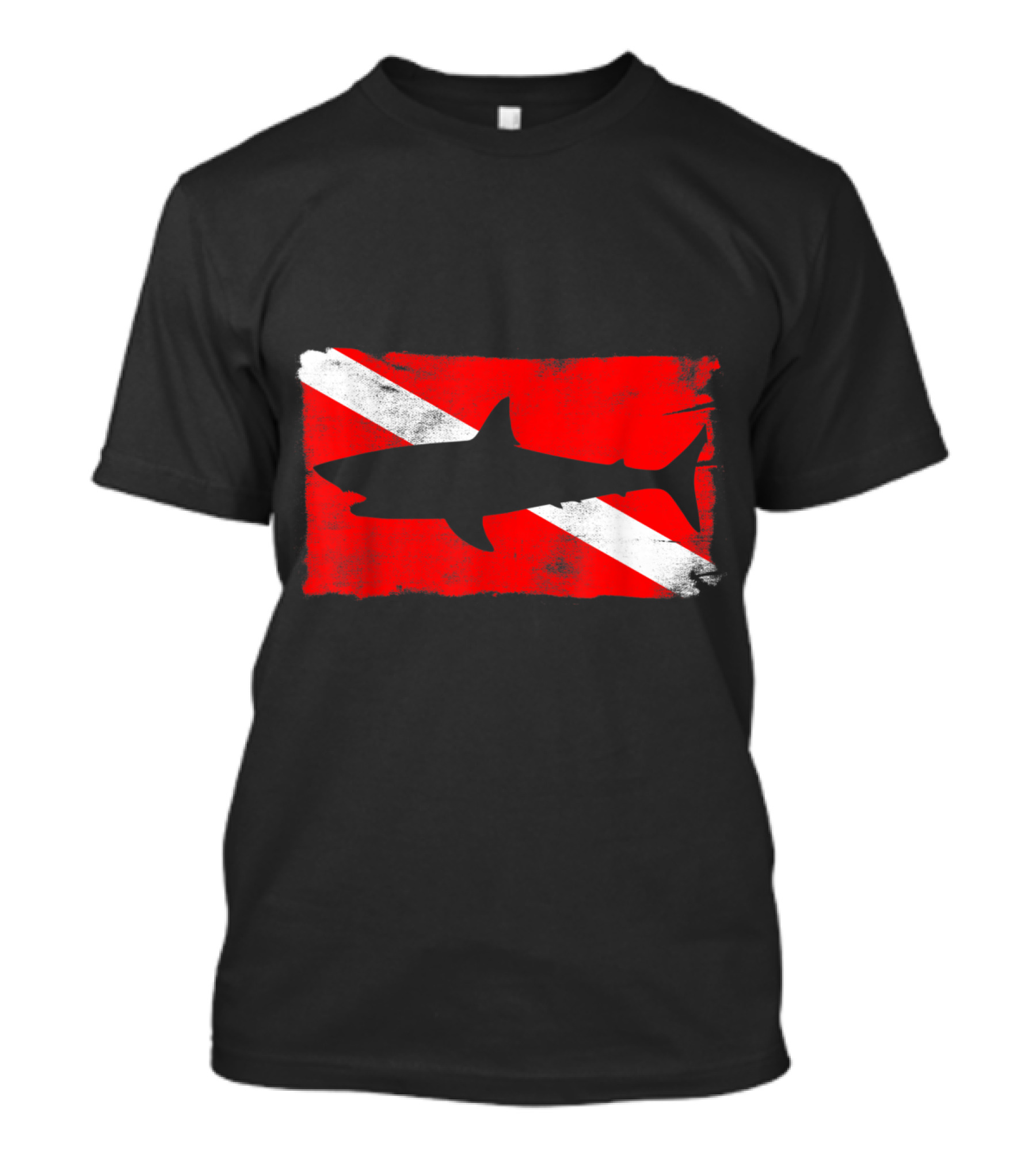 Diver Down Flag With Shark Silhouette For Diving Enthusiasts T-Shirt