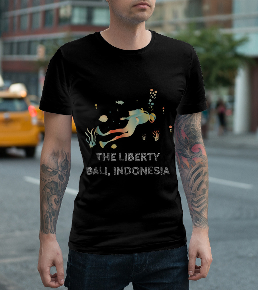 The Liberty Bali Indonesia Diving Adventure With Fish And Bubbles T-Shirt
