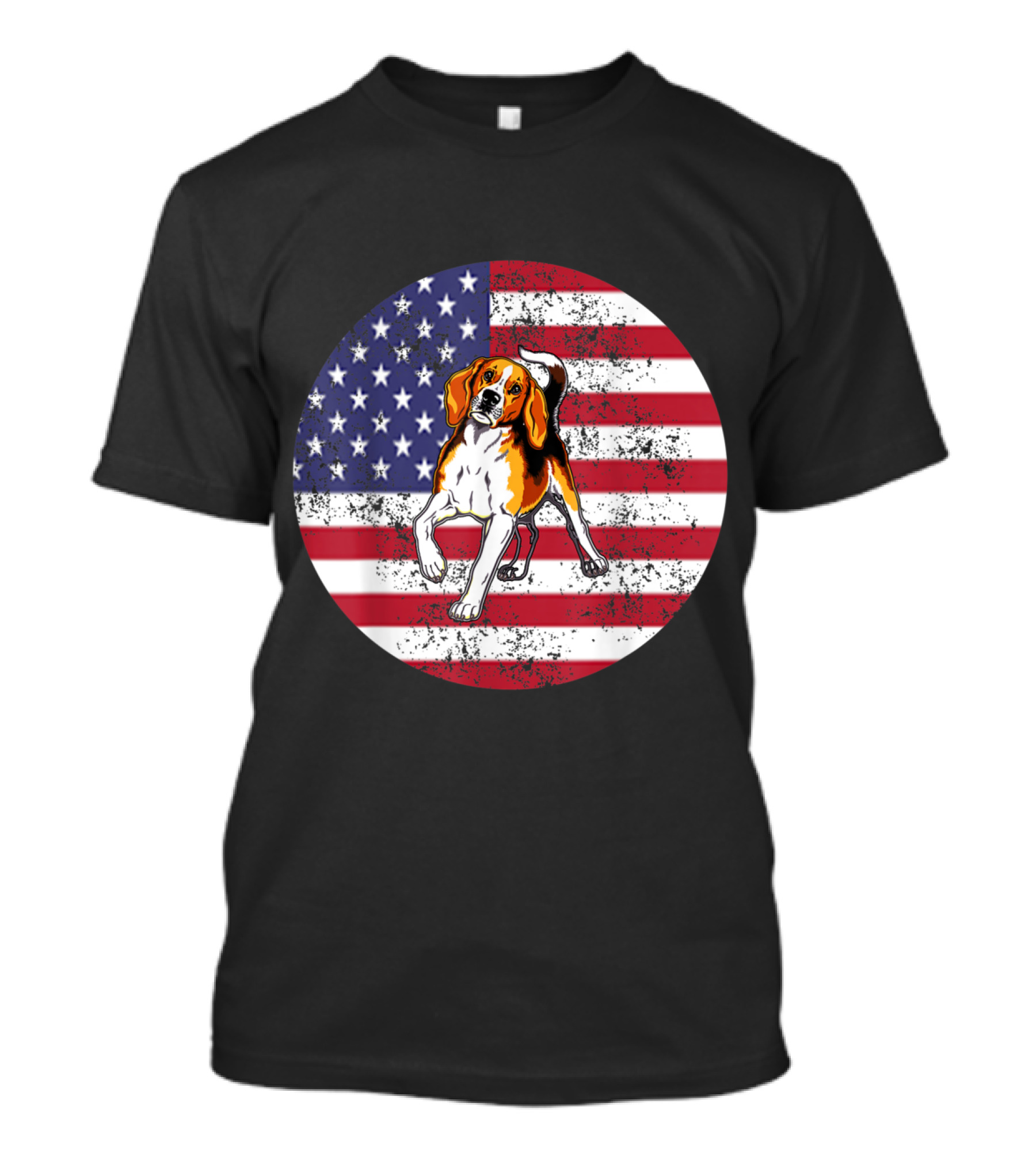 American Flag Beagle 4th Of July Graphic T-Shirt