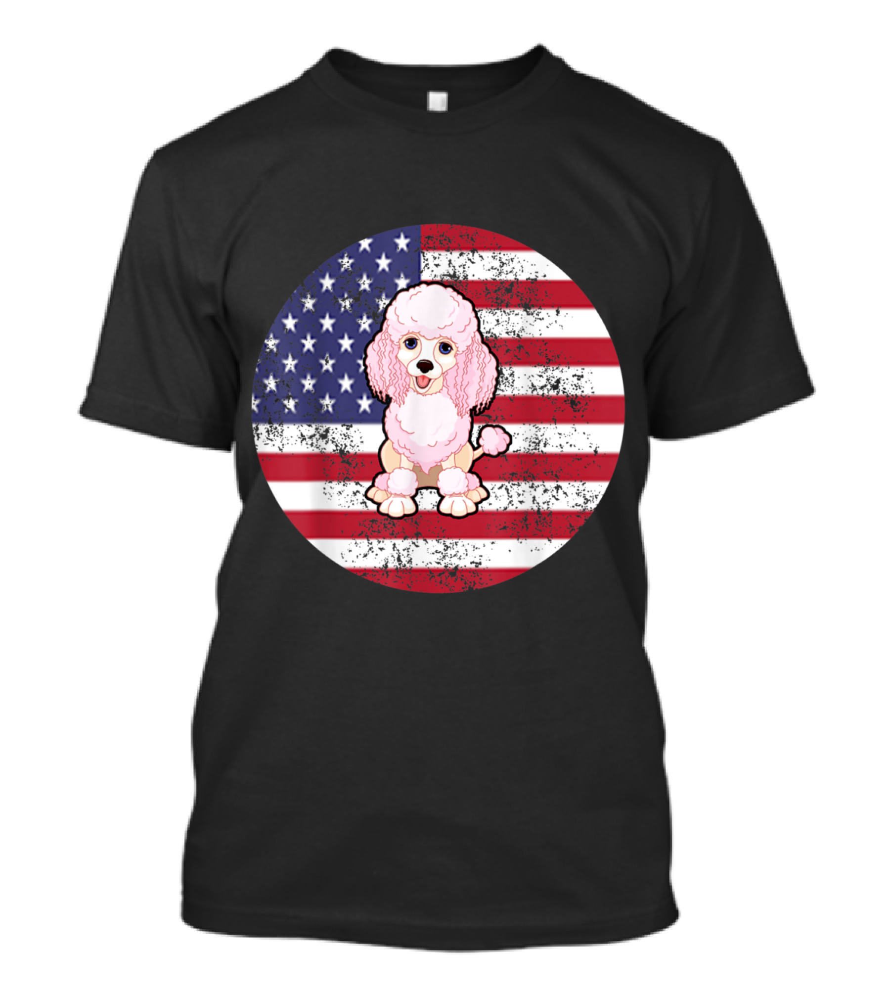 American Flag Poodle 4th Of July Idea T-Shirt