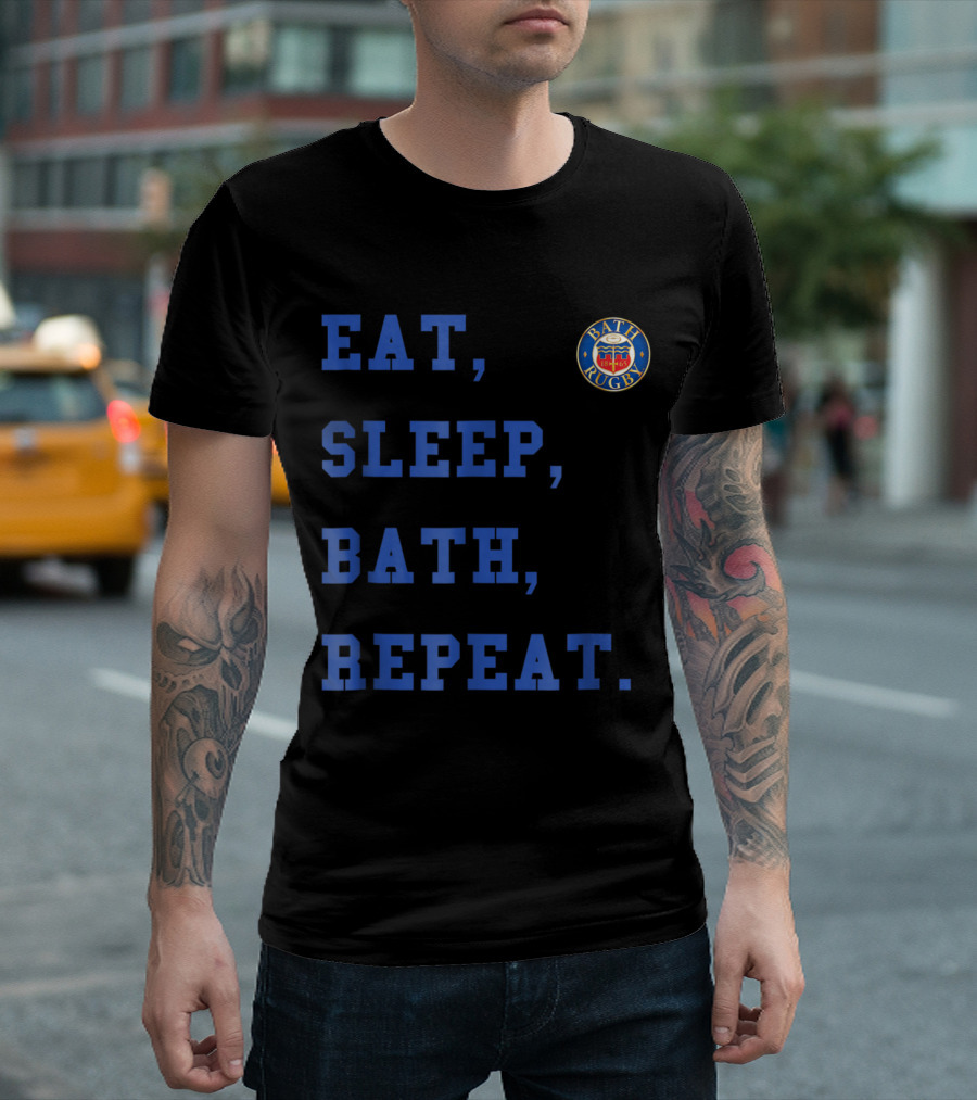 Eat Sleep Bath Repeat Bath Rugby English Premiership T-Shirt