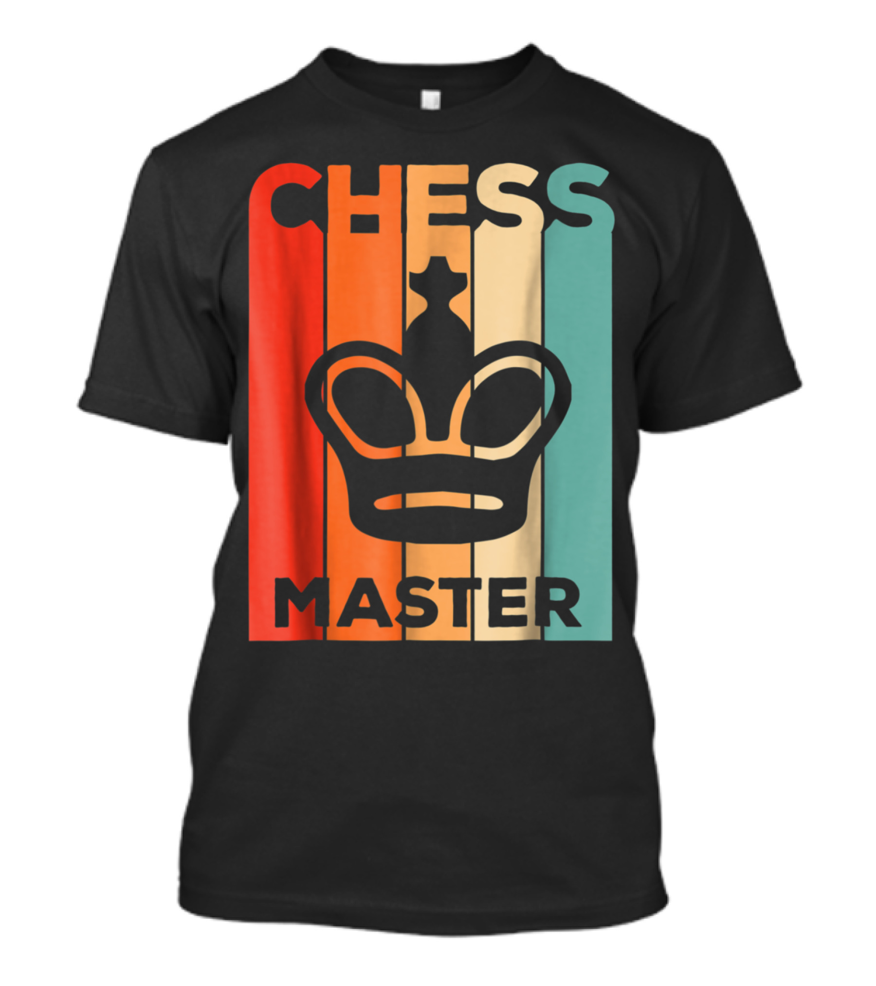 Chess Master Retro Style King Crown Icon Color Stripes T-Shirt