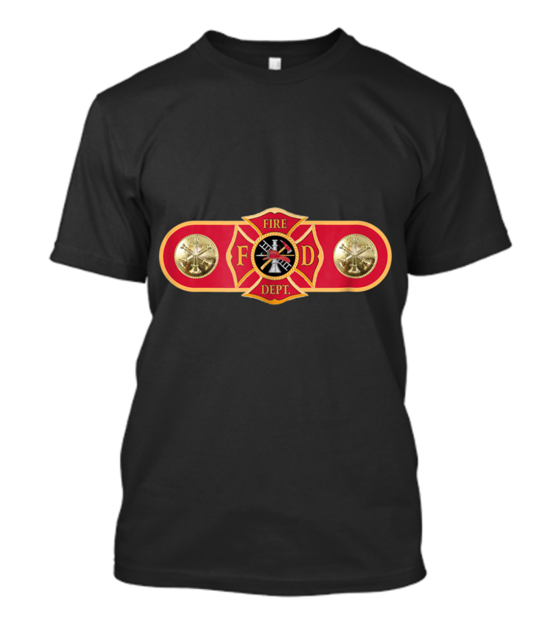 Fire Dept Shield Battalion Chief Firefighter Axe Emblem T-Shirt