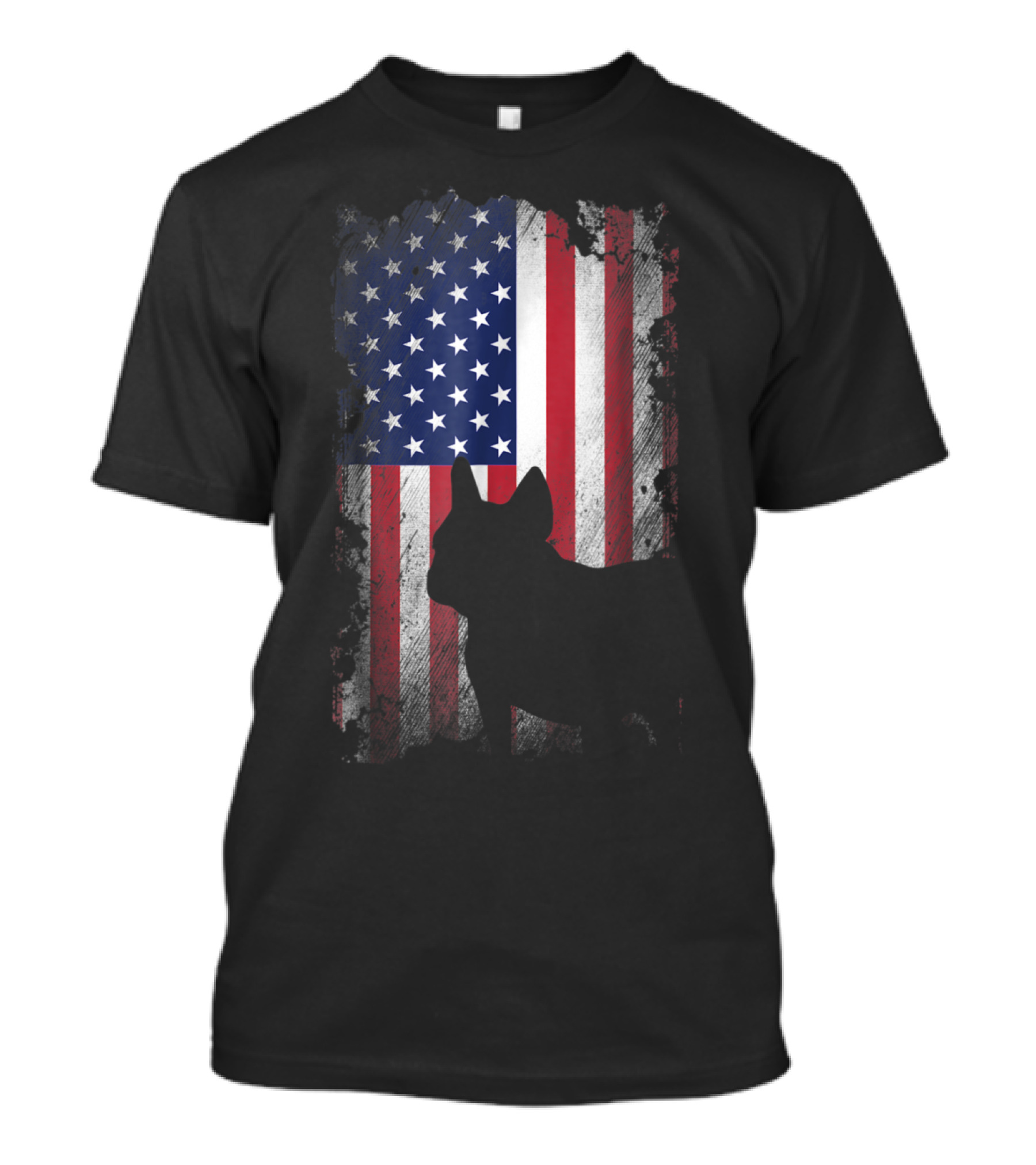 French Bulldog Silhouette American Flag USA Patriots T-Shirt