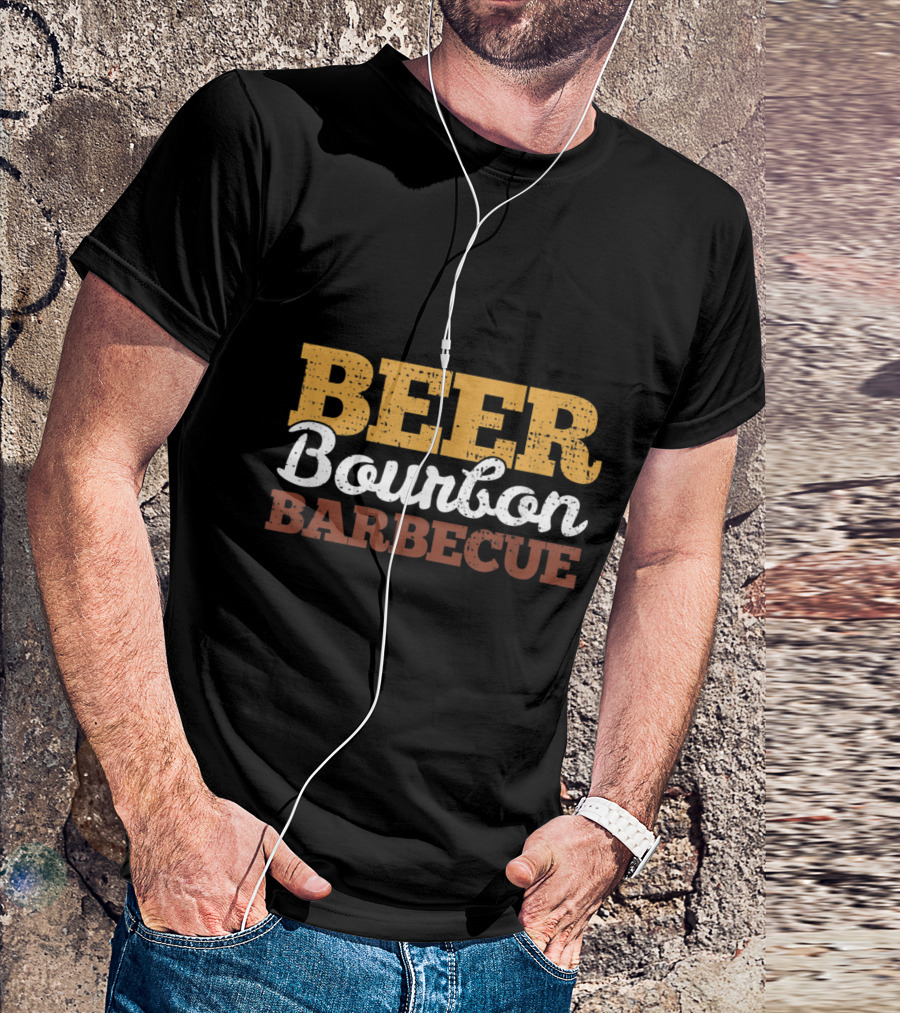 Beer Bourbon Barbecue Enthusiast BBQ Lover T-Shirt