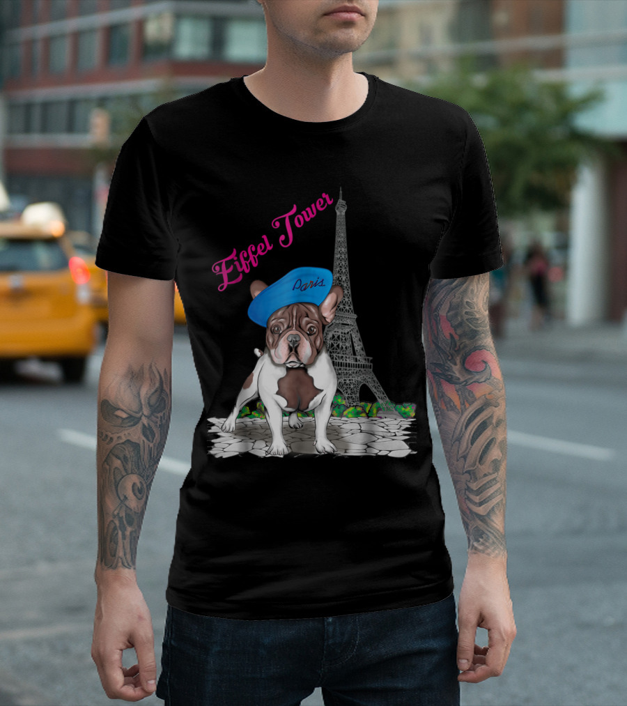 Eiffel Tower French Bulldog Paris Love T-Shirt