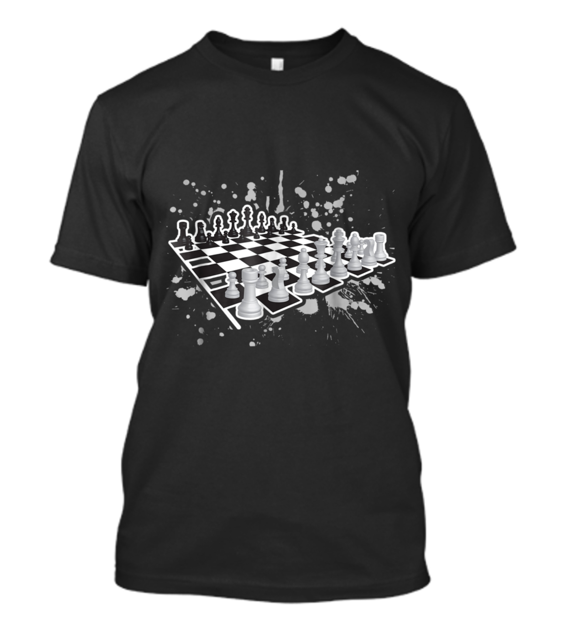 3D Chessboard Exploding Paint Splatter T-Shirt