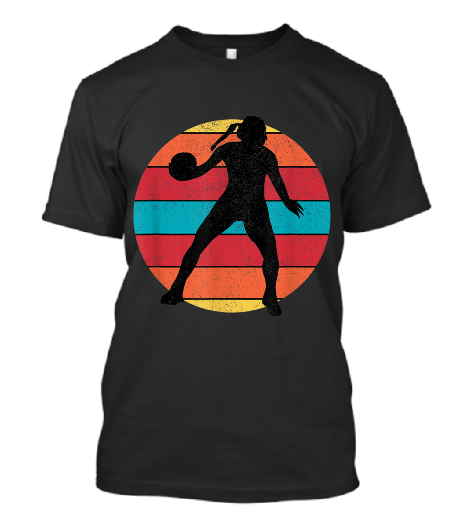 Beach Volleyball Clothing Retro Sunset Silhouette Volleyball Player T-Shirt