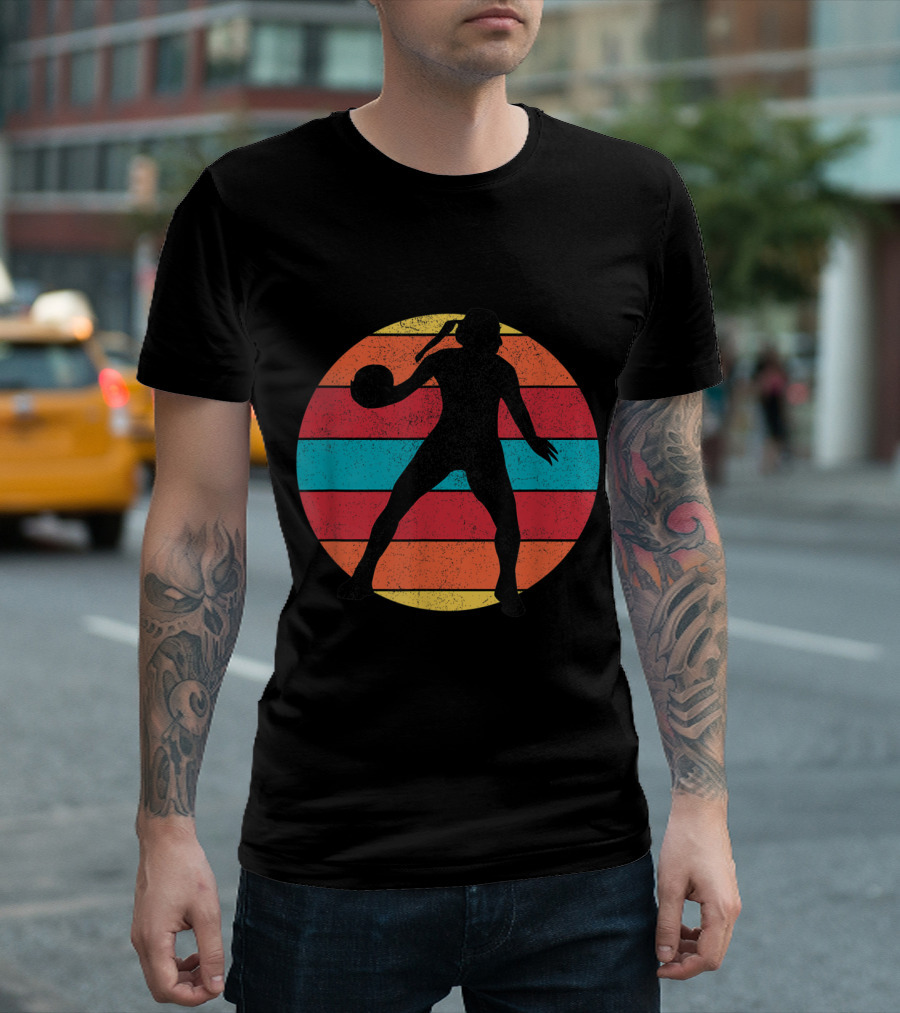 Beach Volleyball Clothing Retro Sunset Silhouette Volleyball Player T-Shirt