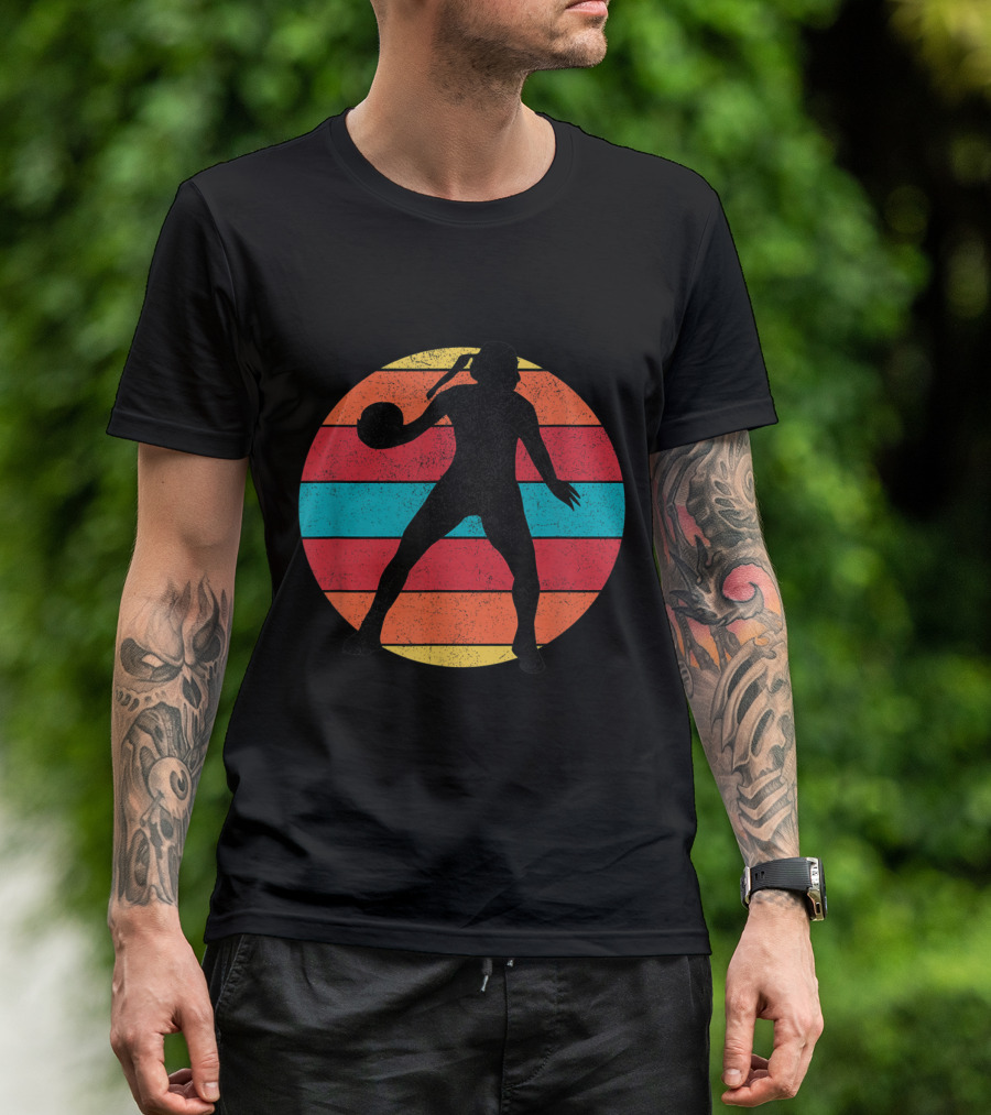 Beach Volleyball Clothing Retro Sunset Silhouette Volleyball Player T-Shirt