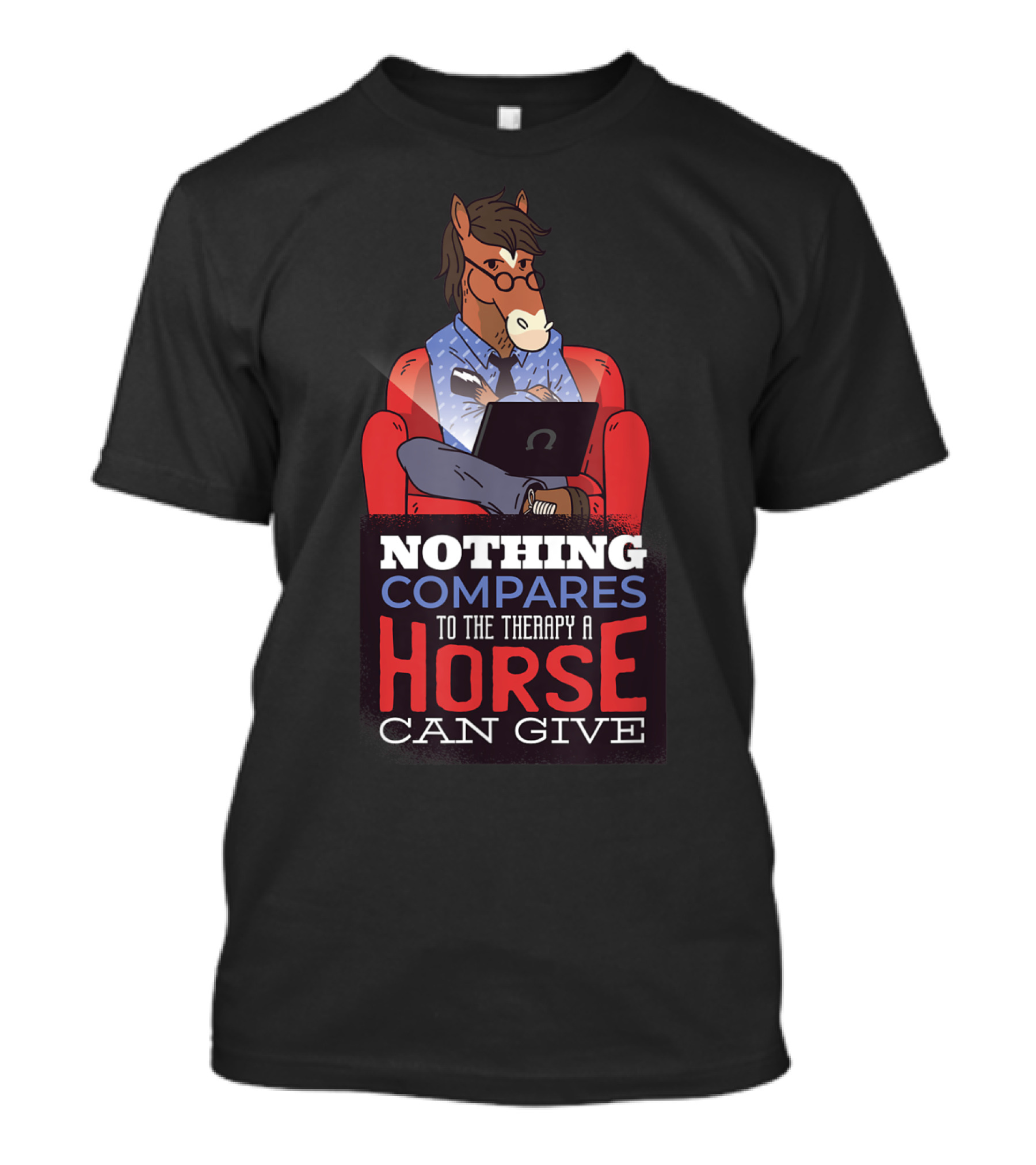 Nothing Compares To The Therapy A Horse Can Give Cartoon Image T-Shirt