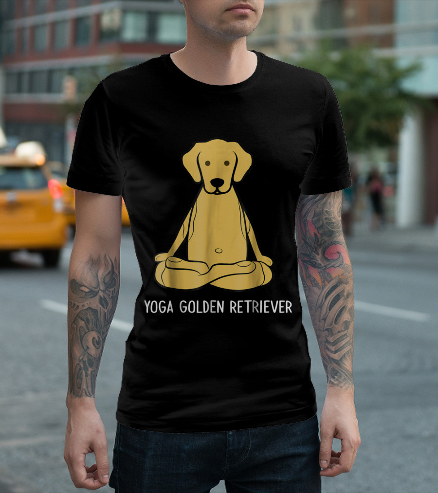 Golden Retriever Meditating in Yoga Pose with Humor T-Shirt