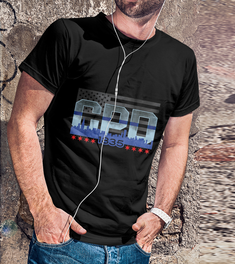 Chicago CPD 1835 Vintage Skyline T-Shirt