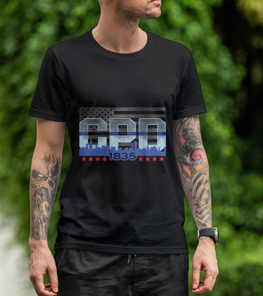 Chicago CPD 1835 Vintage Skyline T-Shirt
