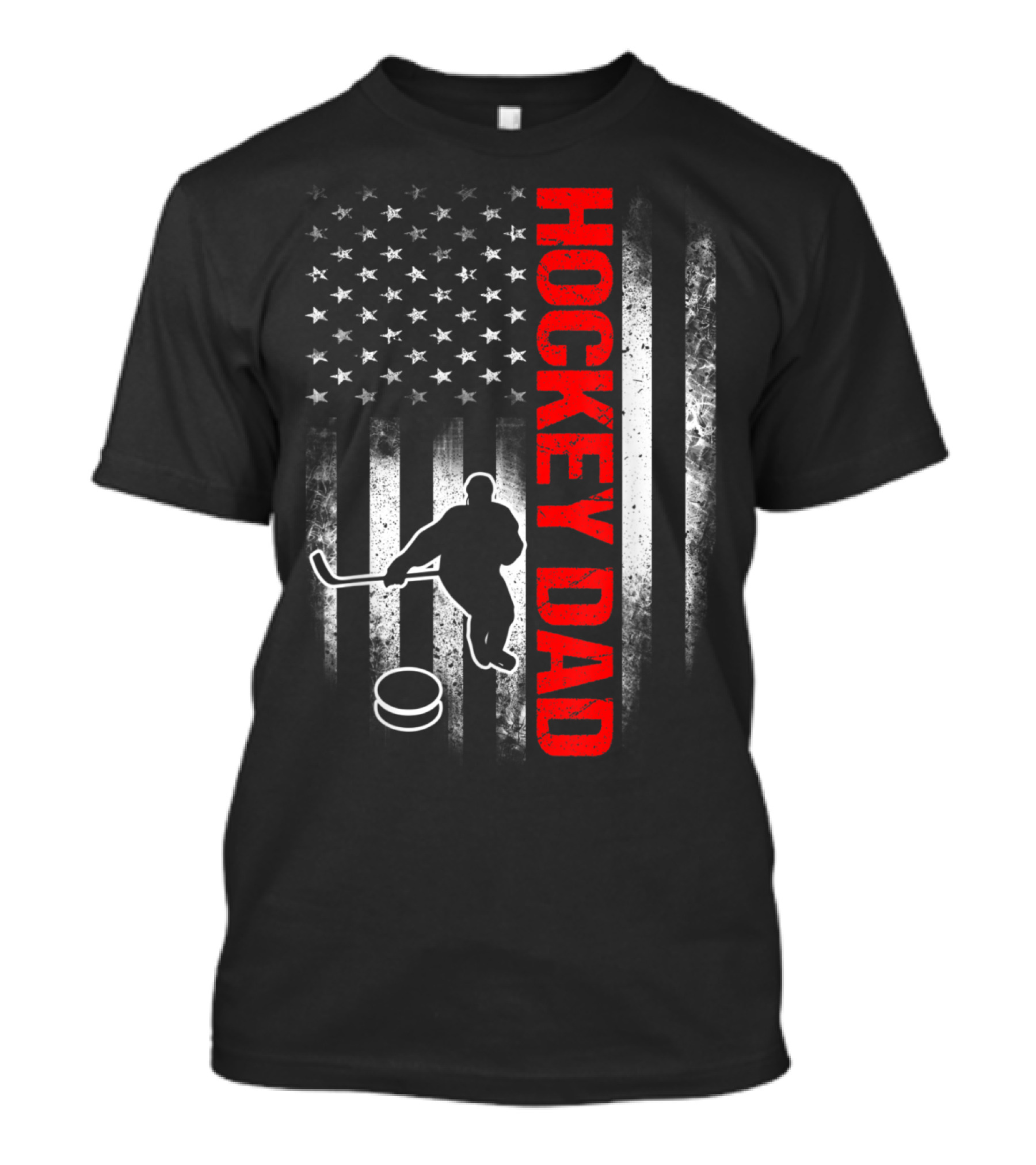 Patriotic 4th Of July US Flag Hockey Dad T-Shirt