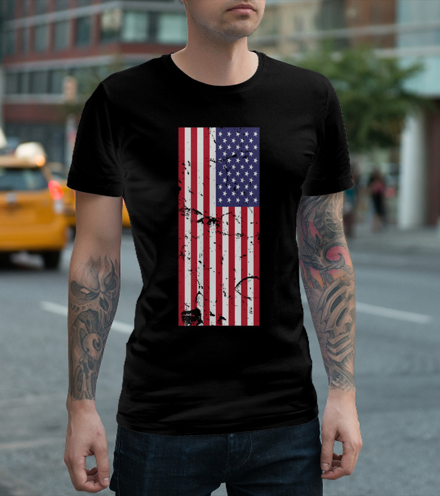 Distressed American Flag USA 4th Of July Independence Day T-Shirt