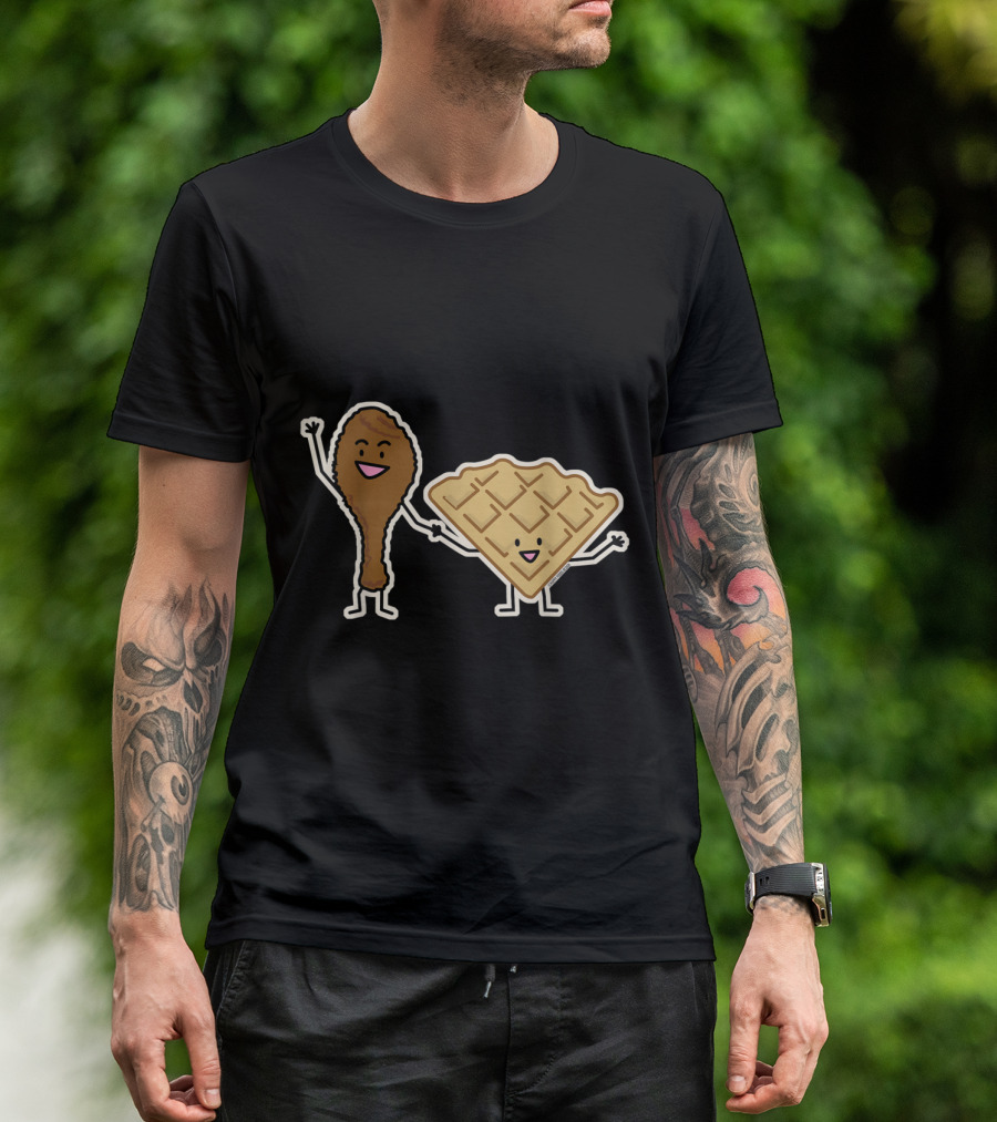 Chicken And Waffles American Southern Comfort Food Delight Fun Character T-Shirt
