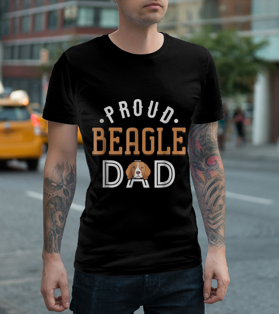 Proud Beagle Dad Funny Father's Day Dog Lover Gift T-Shirt