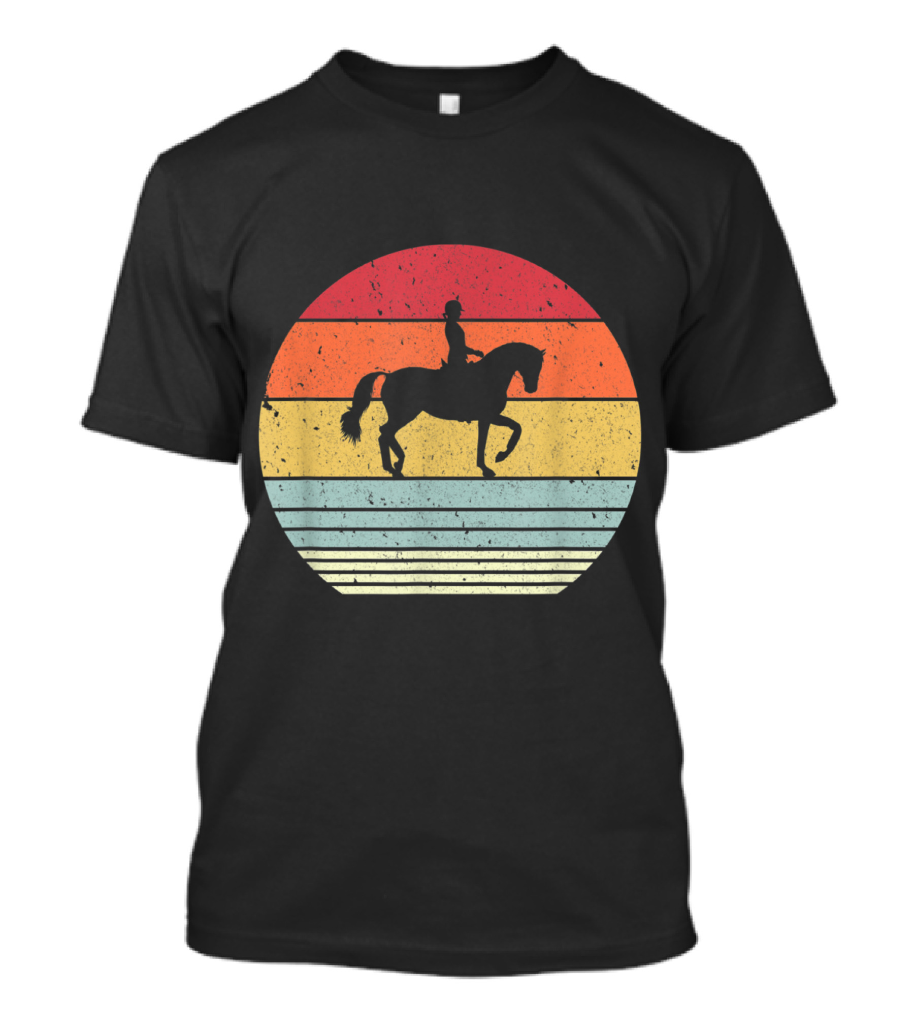 Retro Sunset Horseback Riding T-Shirt