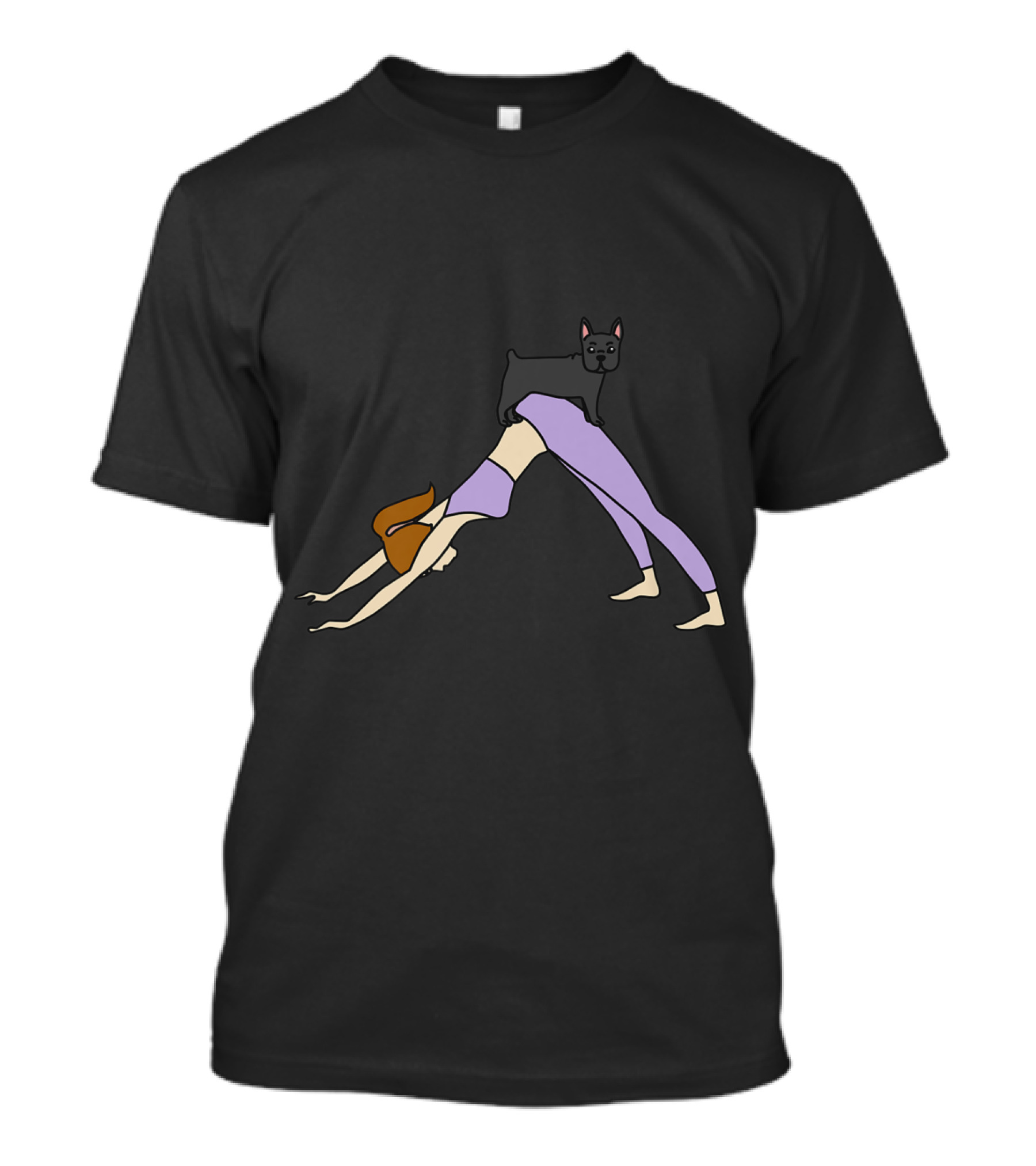 French Bulldog On Yoga Mom Pose Funny T-Shirt