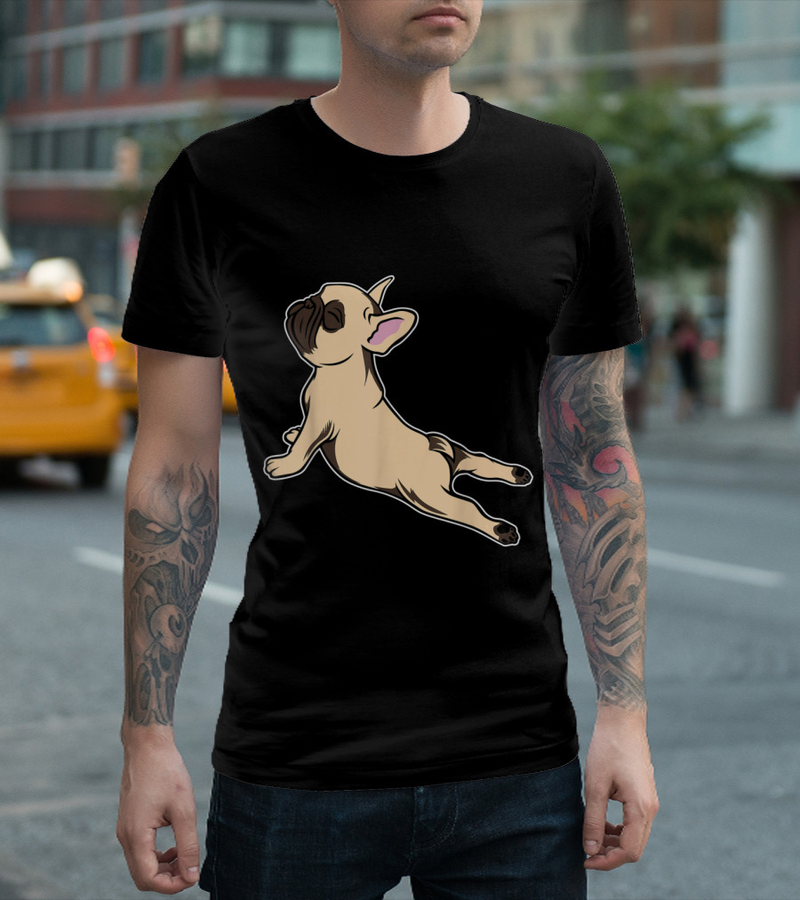 French Bulldog Yoga Stretching Humor With French Bulldog T-Shirt