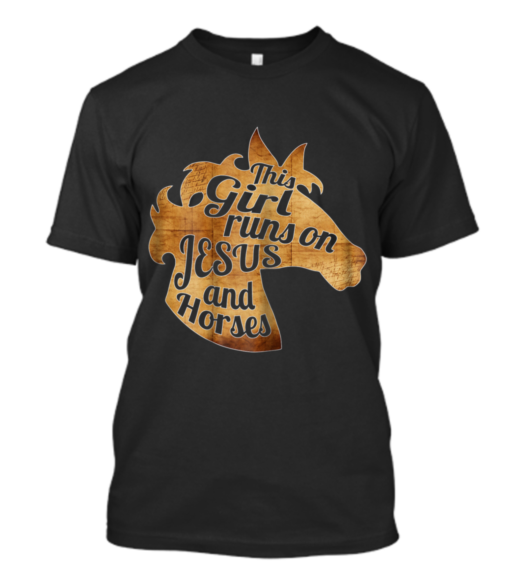 This Girl Runs On Jesus And Horses Horse Rider T-Shirt