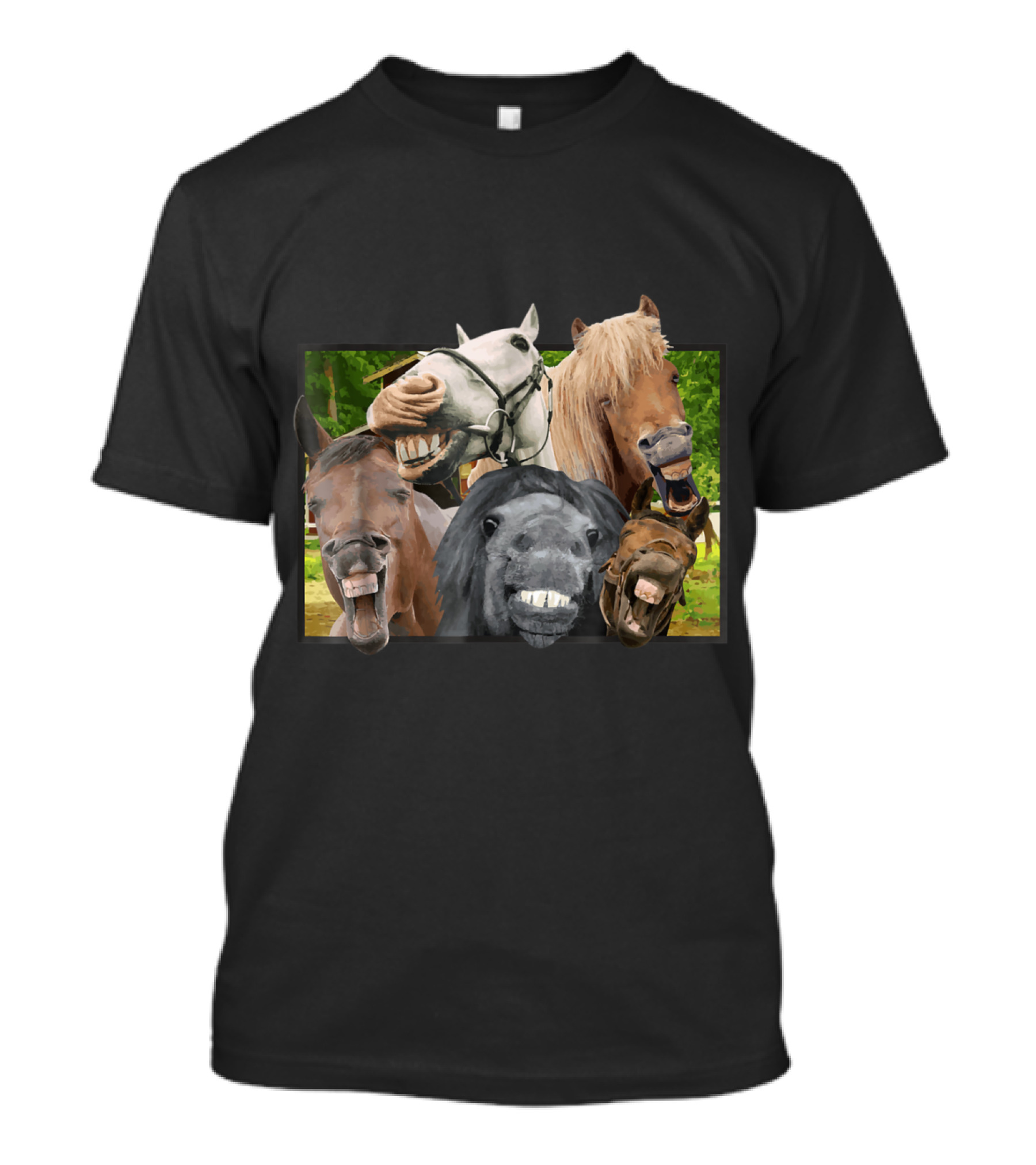 Funny Horses Taking Selfies With Big Smiles T-Shirt