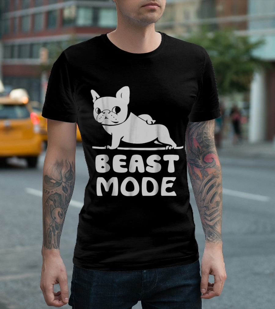 Beast Mode French Bulldog Yoga Pose T-Shirt