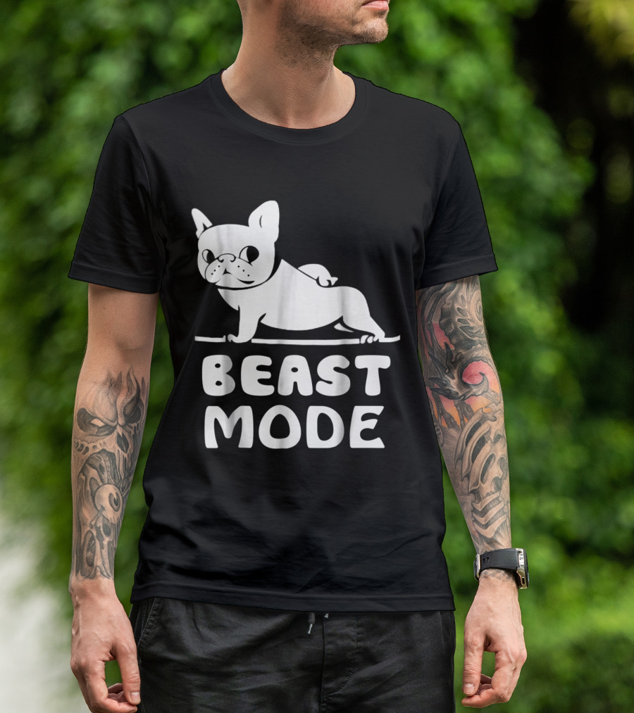 Beast Mode French Bulldog Yoga Pose T-Shirt