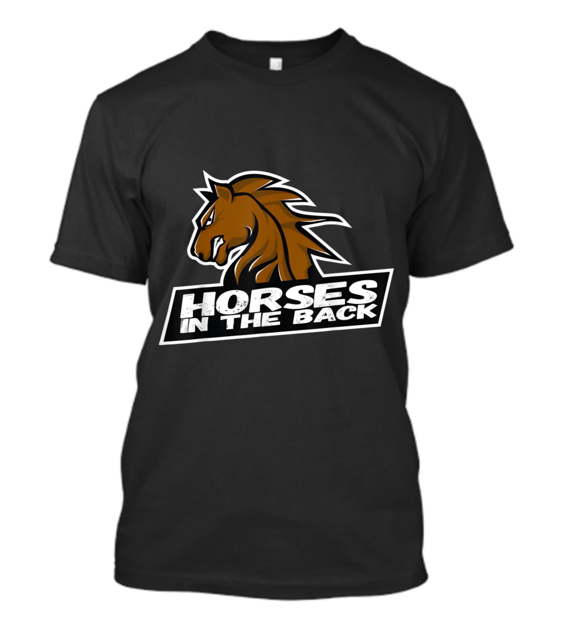 Horses In The Back Horse Graphic Brown Mane T-Shirt