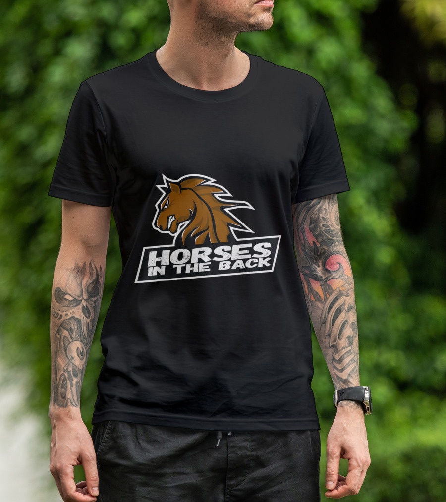 Horses In The Back Horse Graphic Brown Mane T-Shirt