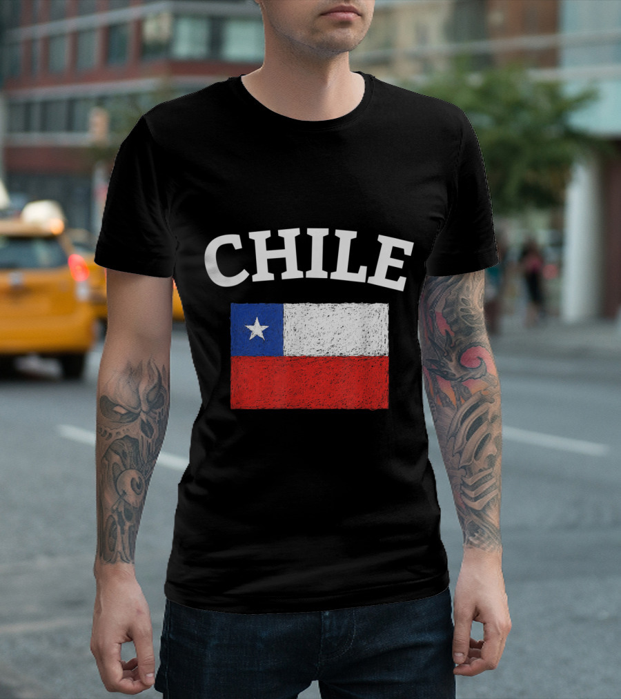 Chile Flag Soccer Football Genera Chilean T-Shirt
