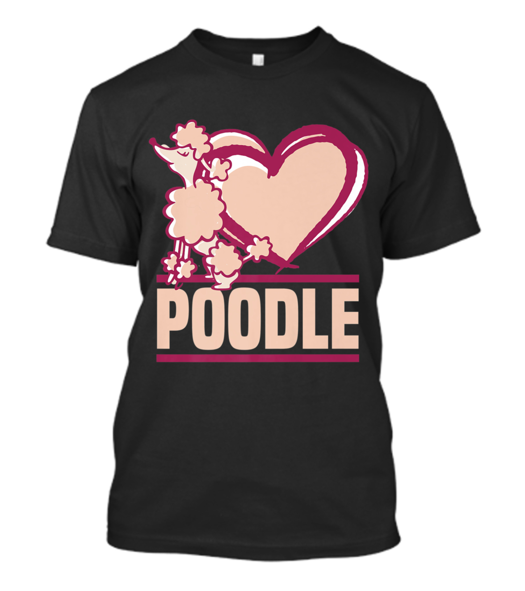Valentine's Day Poodle Heart Design For Dog Owners T-Shirt